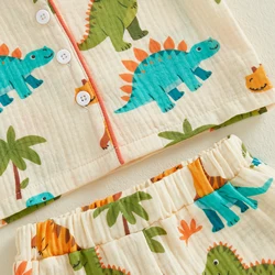 Conjunto de verano niño VISgogo camiseta dinosaurio y pantalón corto