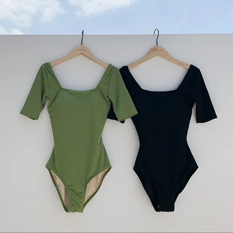 Bañador mujer sin espalda de una pieza moldeador color liso - imagen 5