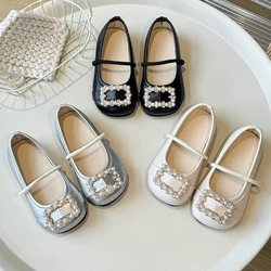 Zapatos de piel para niña antideslizantes estilo princesa