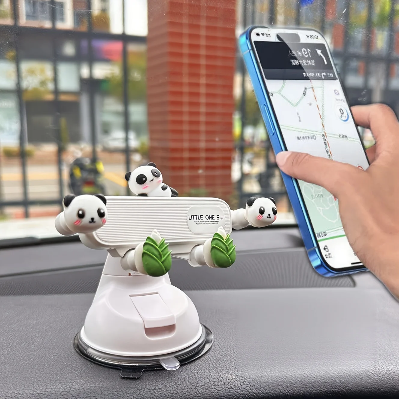 Panda con ventosa y soporte plegable