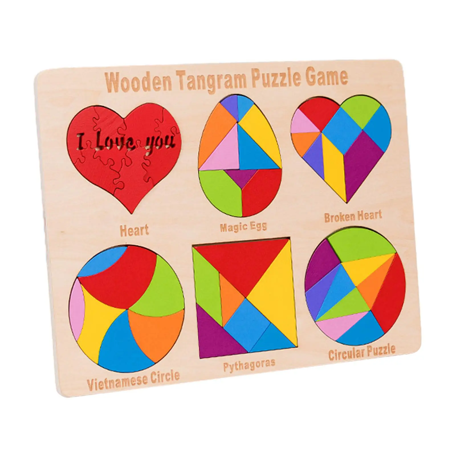 Tangram de madera Montessori para niños y niñas – juego creativo - imagen 2