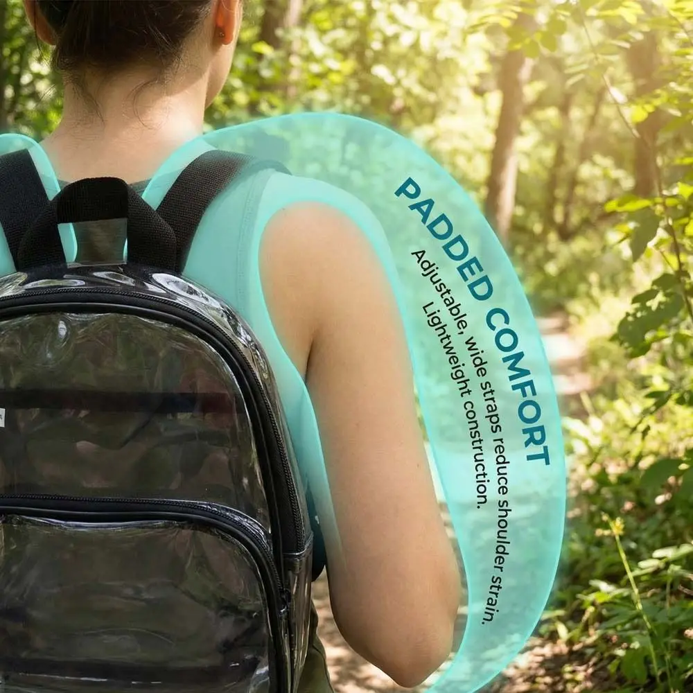 Mochila impermeable transparente con cremallera y gran capacidad - imagen 3