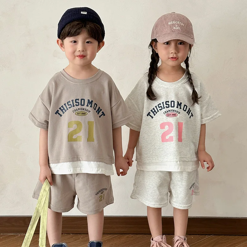 CIC conjunto de algodón para niña con camiseta de manga corta - imagen 4