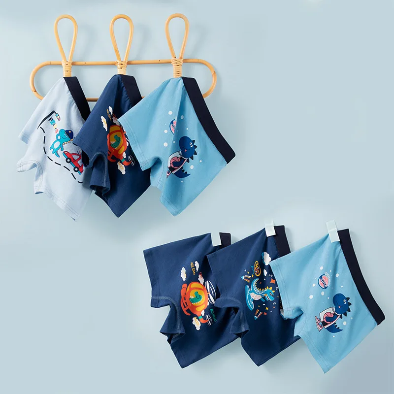 Calzoncillos de algodón transpirable con dinosaurios para niños - imagen 2