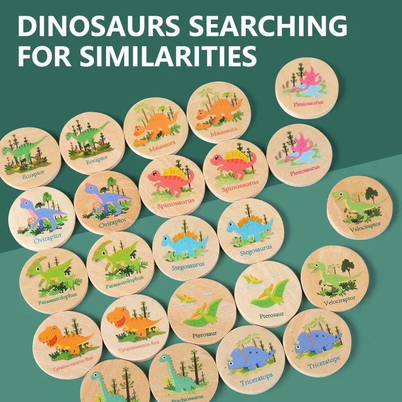 Juego de memoria dinosaurios – Juguete educativo de madera para niños - imagen 3