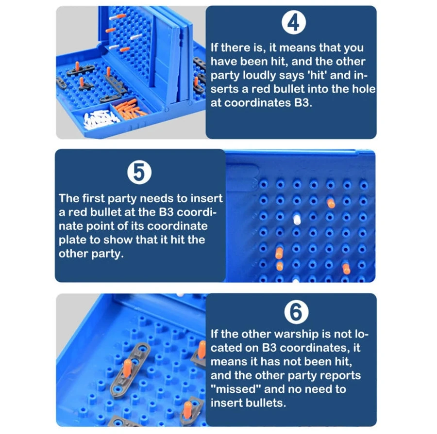 Juego de batalla naval portátil para niños, estrategia marina - imagen 3