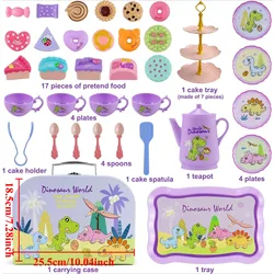 Juego de té dinosaurios para niñas, set tetera infantil