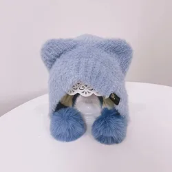 Gorro con orejeras térmico a prueba de viento tejido cálido