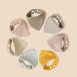 Babero triangular de algodón para bebé – Bandana sólido recién nacido