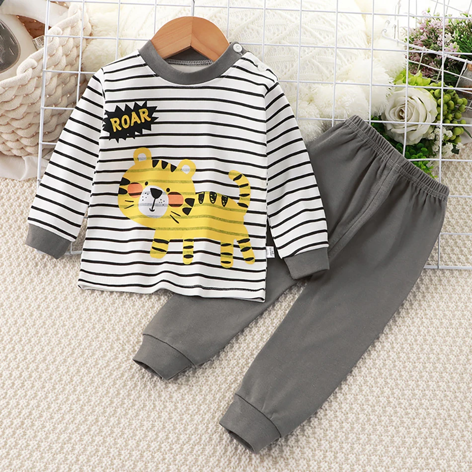 Pijama infantil de algodón con estampado de animales para niños - imagen 4