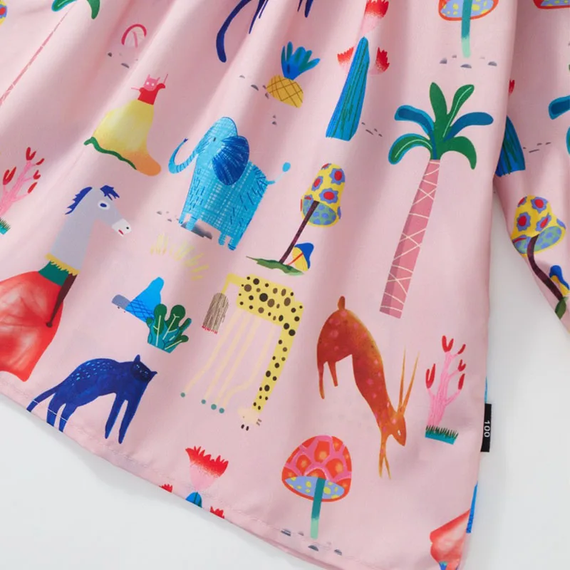 Ssummer Vestido niña manga larga cuello muñeca estilo veraniego - imagen 2