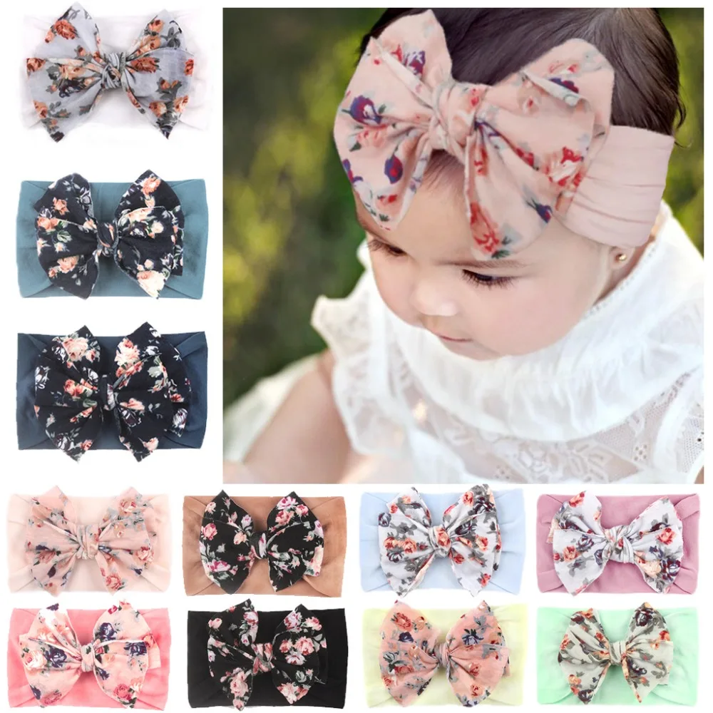 Diadema bebé bohemia con lazo para sesiones de fotos - imagen 4