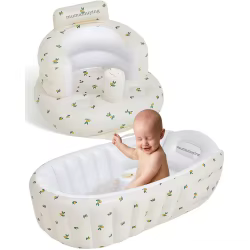 Bañera inflable portátil para bebé con soporte lumbar