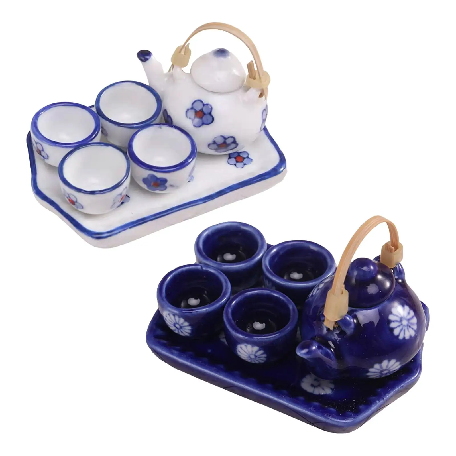 Juego de té cerámica miniatura para muñecas, vajilla - imagen 2