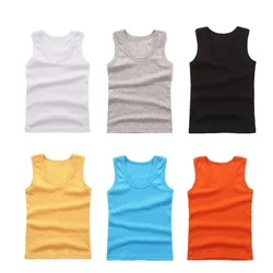 Chaleco infantil de algodón liso para niños y niñas, verano
