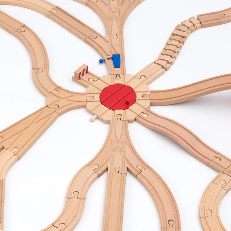Juguete de tren de madera de haya – Accesorios de vía para niños - imagen 3