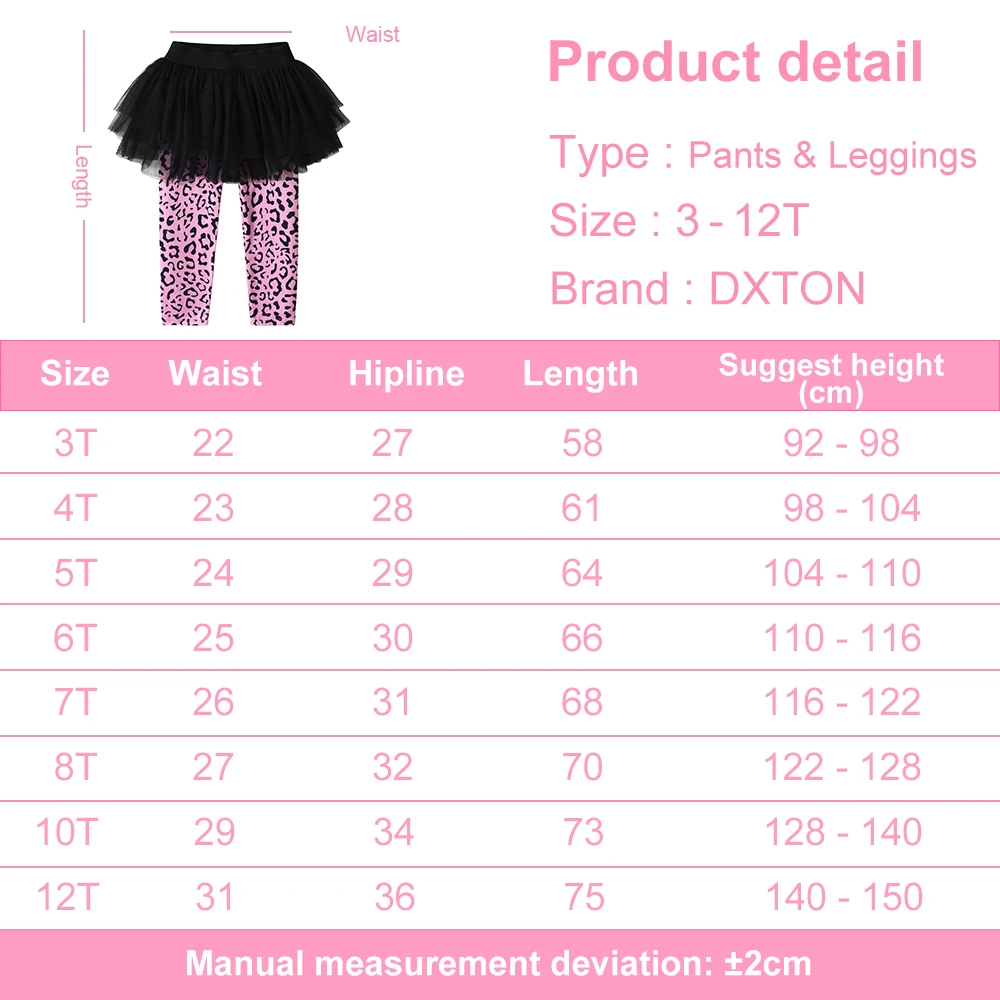 DXTON Leggings de leopardo para niña – Algodón elástico suave - imagen 5