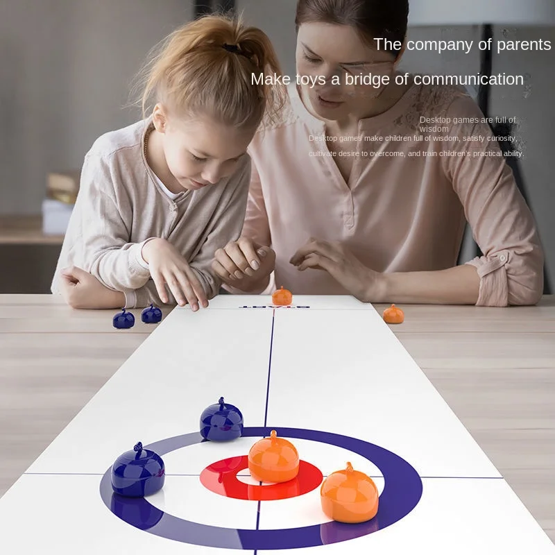 Juego de mesa familiar interactivo con curling y shuffleboard - imagen 3