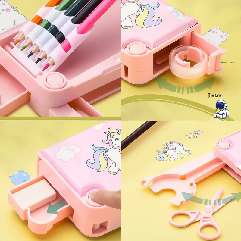 Estuche escolar Kawaii para niña – Diseño compacto y divertido - imagen 2