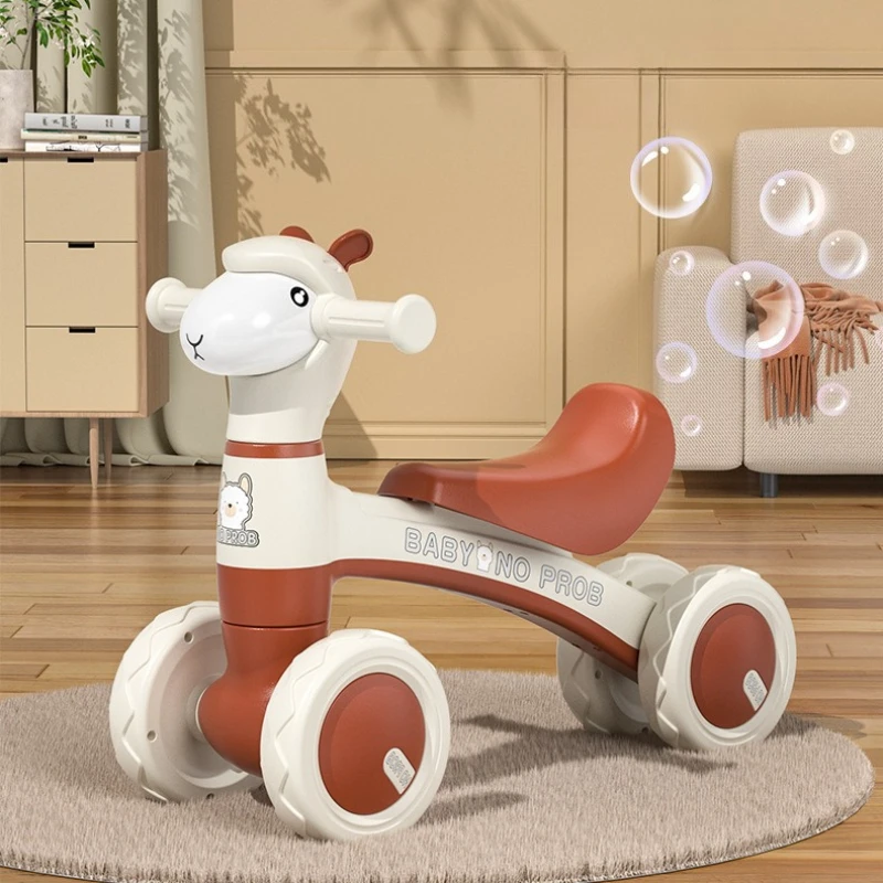Bicicleta de equilibrio antivuelco para bebés sin pedales de 4 ruedas - imagen 4