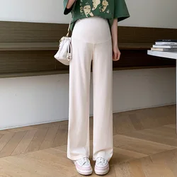 Pantalones palazzo de maternidad, pierna ancha con cordón
