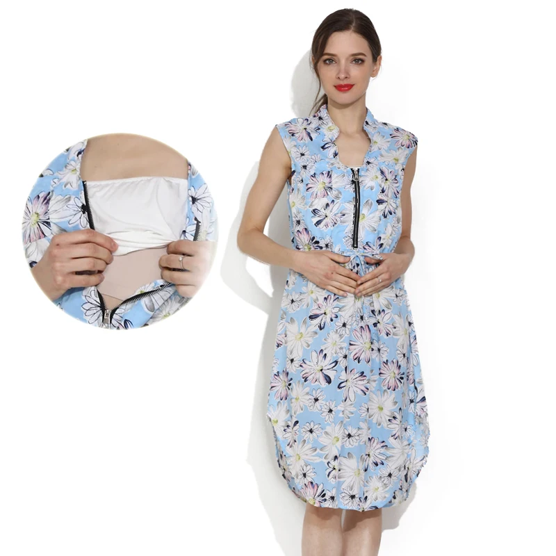 Vestido de maternidad sin mangas para verano – Lactancia y posparto - imagen 3
