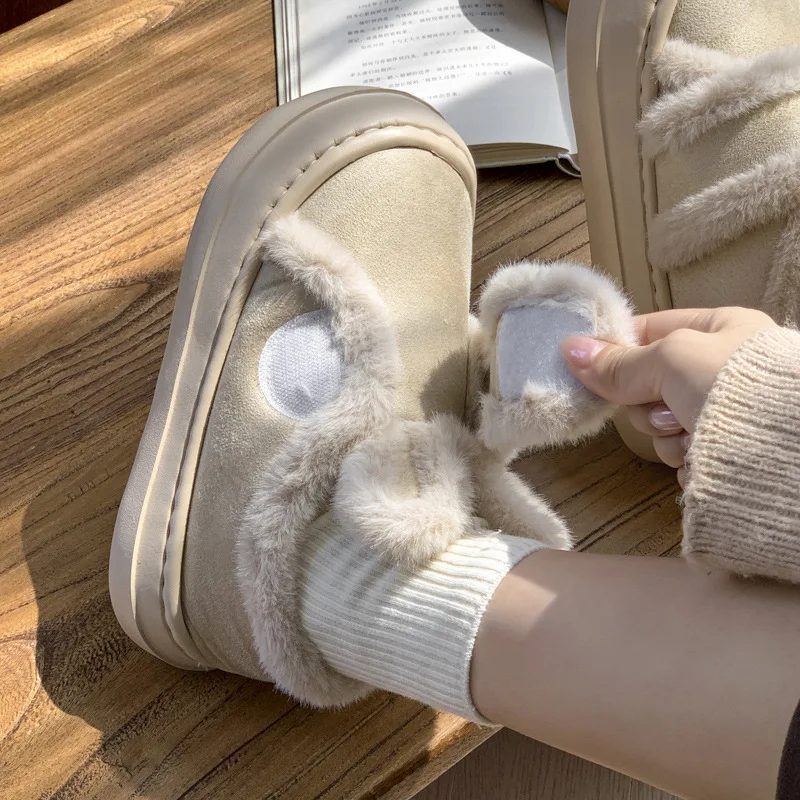 Pantuflas de casa para niñas – Cálidas con orejas de conejo para invierno - imagen 3