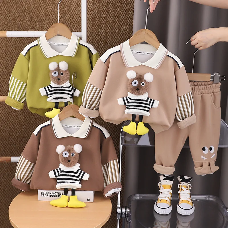 Conjunto bebé primavera-otoño camiseta manga larga pantalón infantil - imagen 3