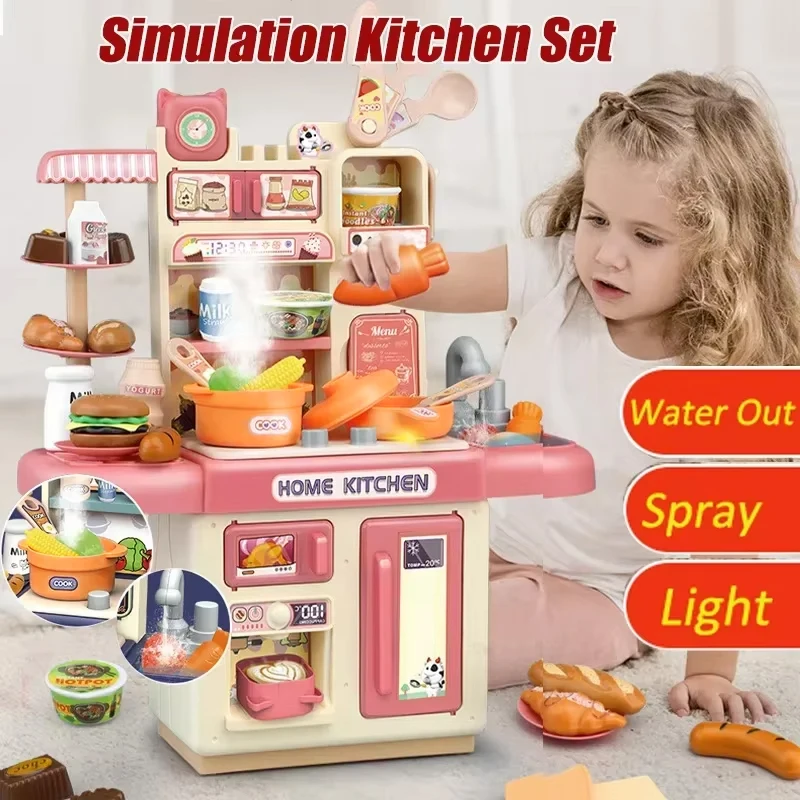 Cocina de juguete con luz y sonidos, set infantil de hogar montable - imagen 4