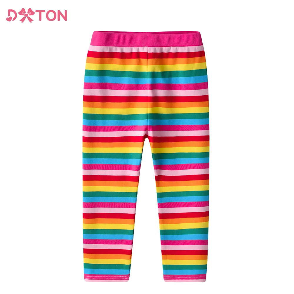 DXTON pantalones a rayas arcoíris para niñas de algodón - imagen 5