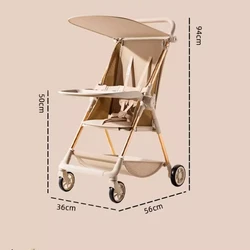Cochecito ligero plegable de una mano con sombrilla y reclinable