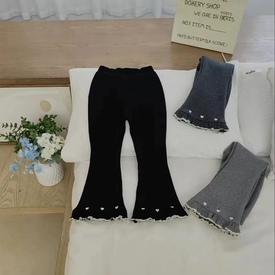 Mallas acampanadas de invierno para niñas con forro polar y cintura elástica - imagen 2