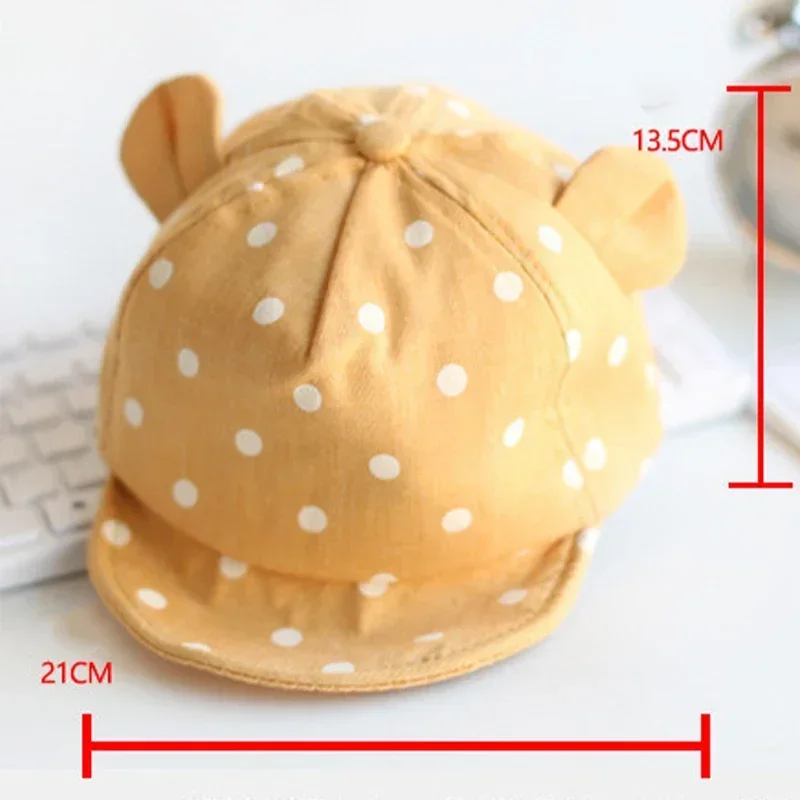 Gorro bebé algodón con orejas de oso, puntos y estilo verano - imagen 3