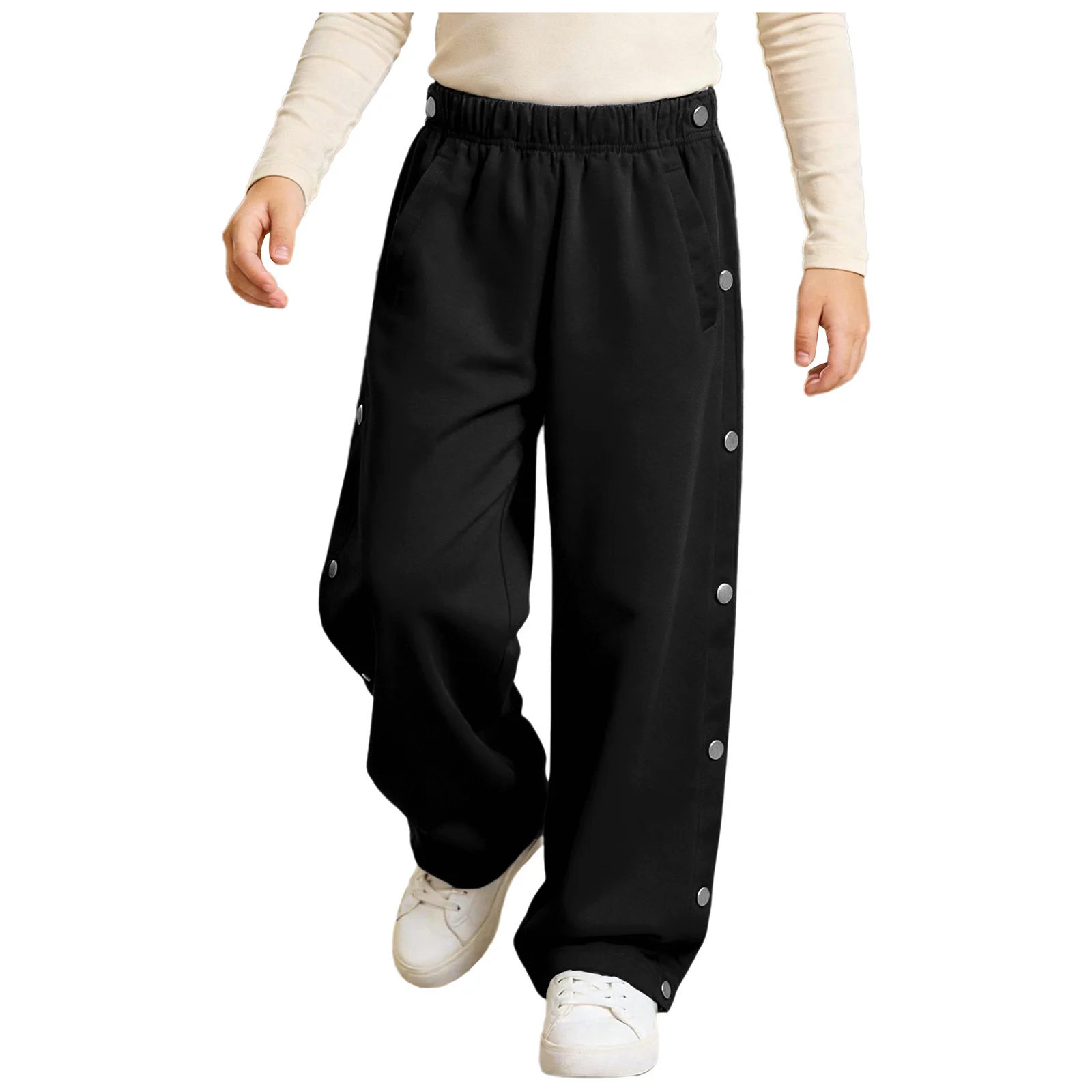 Pantalones adaptables con botones laterales para necesidades especiales