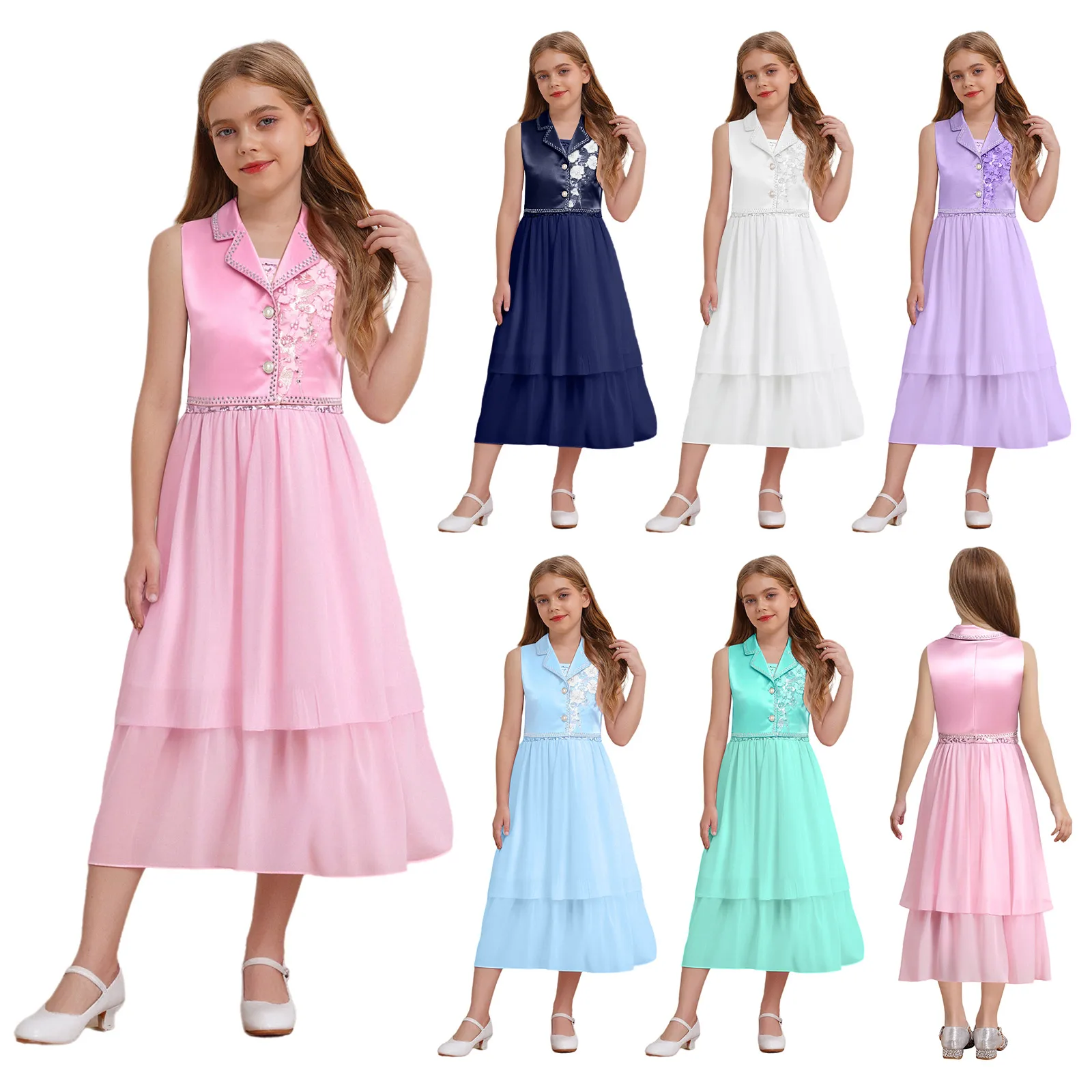 Chaqueta bolero de flores para niña – Abrigo fiesta formal