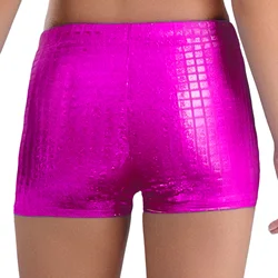 Pantalones cortos metálicos brillantes para niñas de baile
