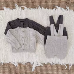 Suéter bebé de punto vintage – Cárdigan niño sin costuras