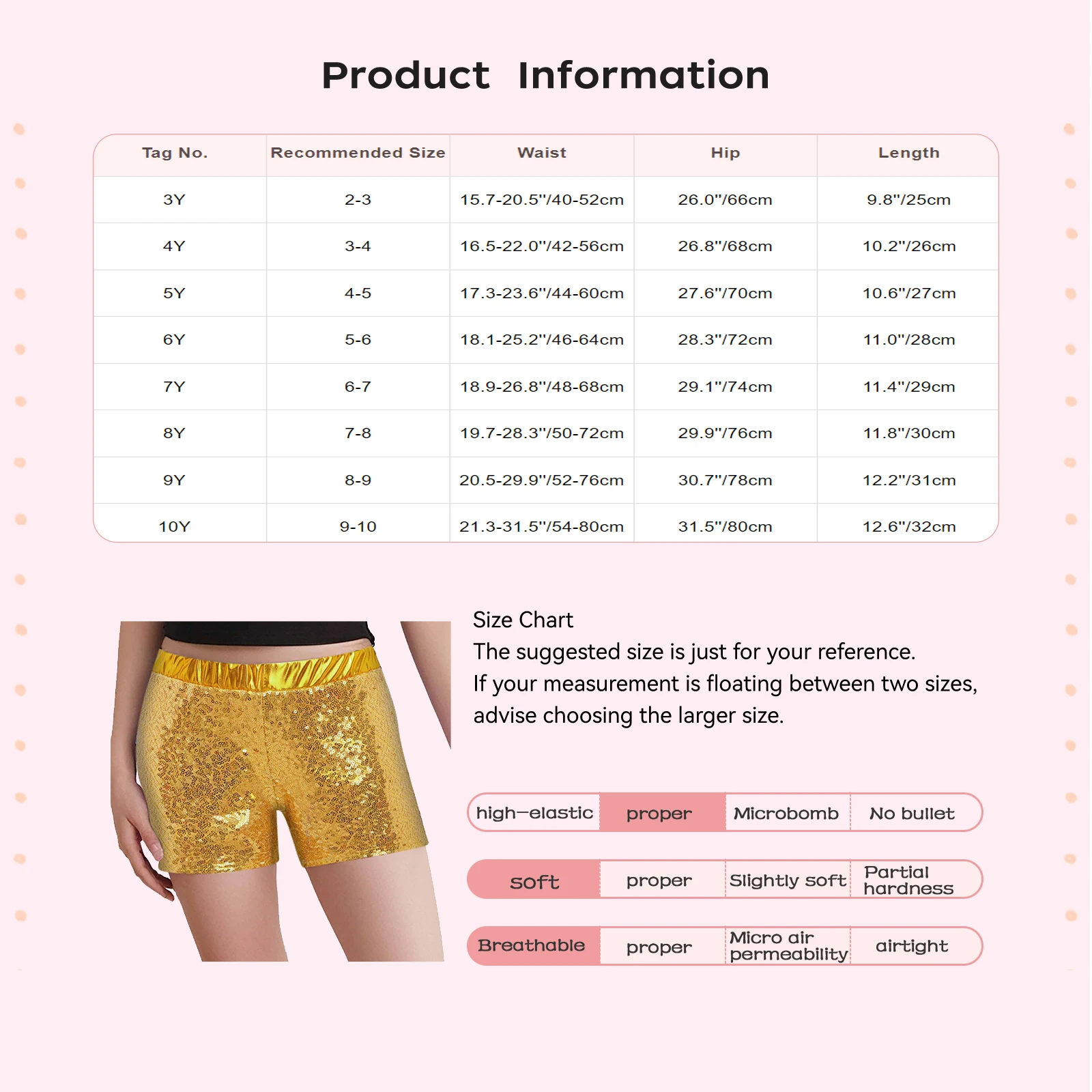 Pantalones cortos de baile niña Jazz y Hip Hop lentejuelas metálicas - imagen 5