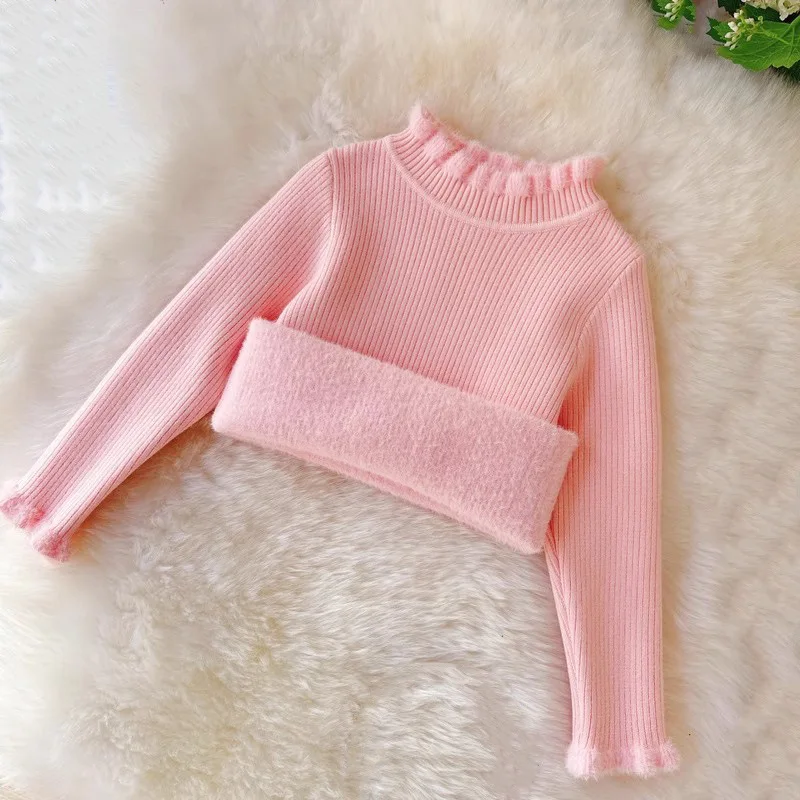 Jersey de lana infantil de manga larga para otoño e invierno