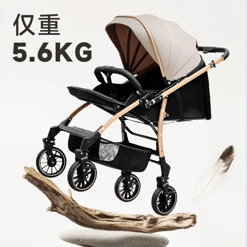 Cochecito de bebé universal con asiento reclinable y capota resistente - imagen 2