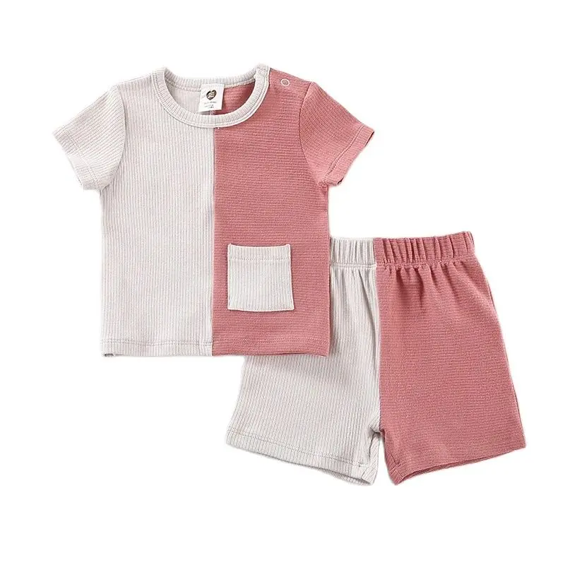 Bay Clothes conjunto acanalado para bebé – Pantalón corto de punto - imagen 2