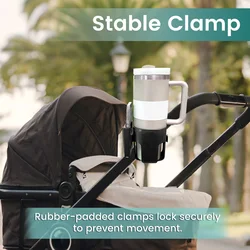 Portavasos universal con soporte para teléfono para cochecito