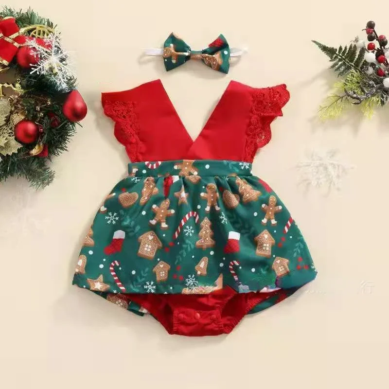 Vestido de encaje con flores rojas para niña – Estilo princesa - imagen 2