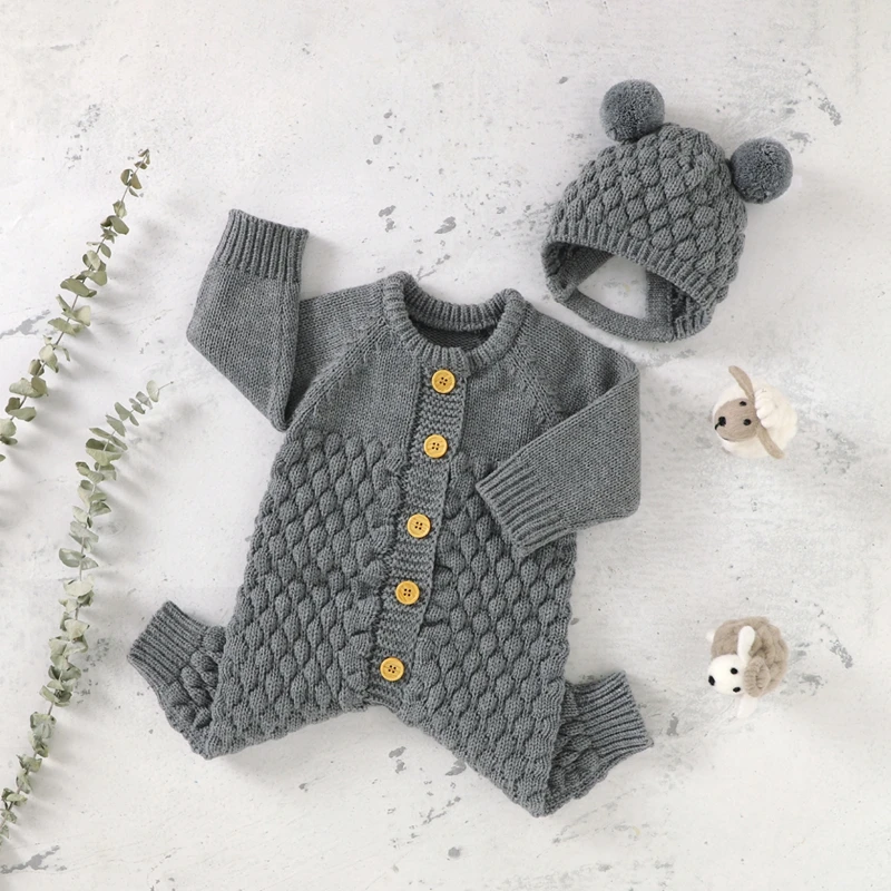 Pelele de invierno con gorrito de oso para bebé - imagen 5