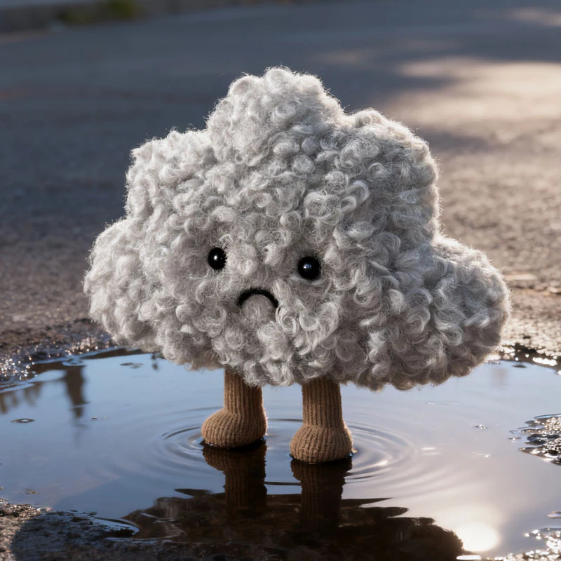 Peluche almohada de nubes grises suave, regalo para niños - imagen 4