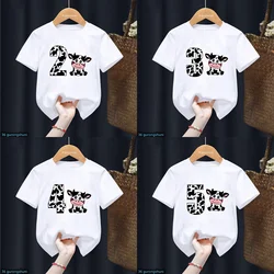 Camiseta infantil con estampado de vaca – Manga corta