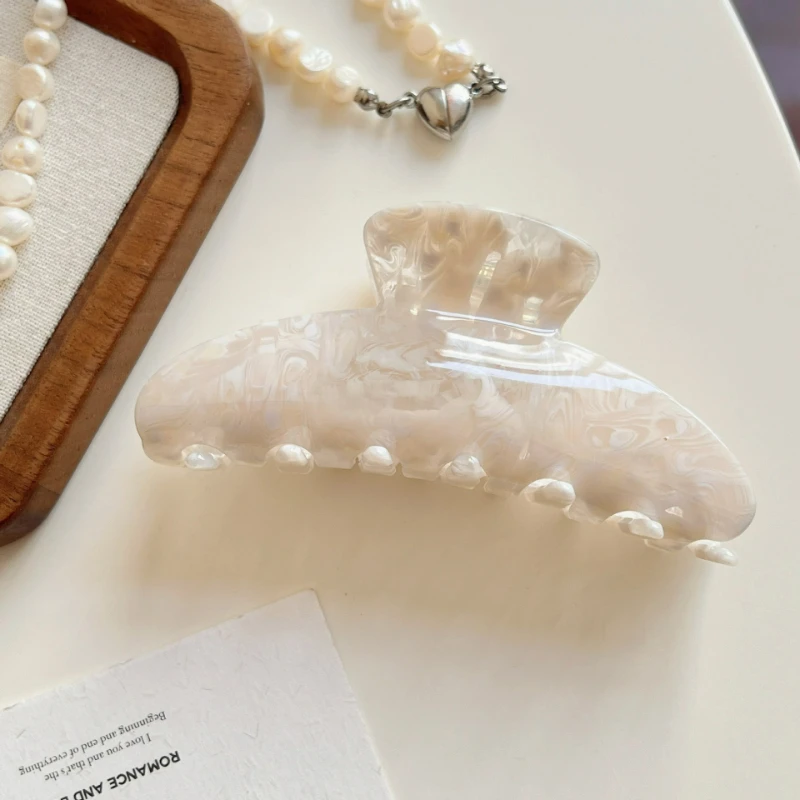 Pinza tiburón de acetato con patrón gofrado elegante estilo coreano - imagen 2