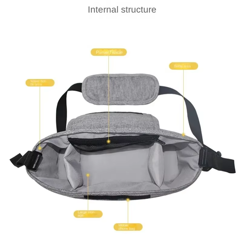 Organizador para carrito de bebé con portavasos y gran capacidad