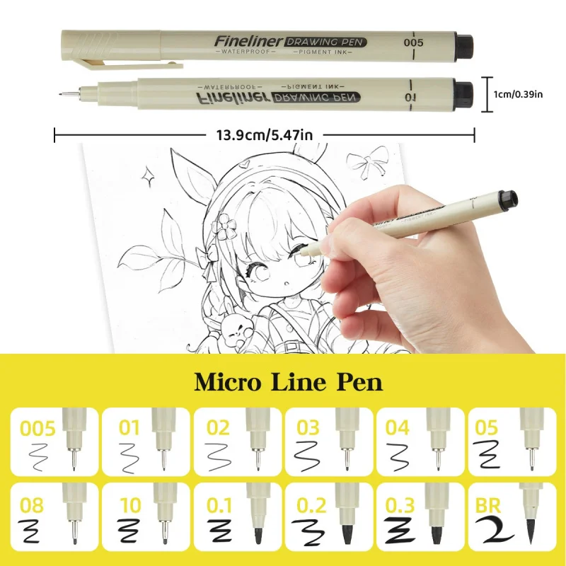 Bolígrafos fineliner de punta fina impermeables para dibujo técnico - imagen 2