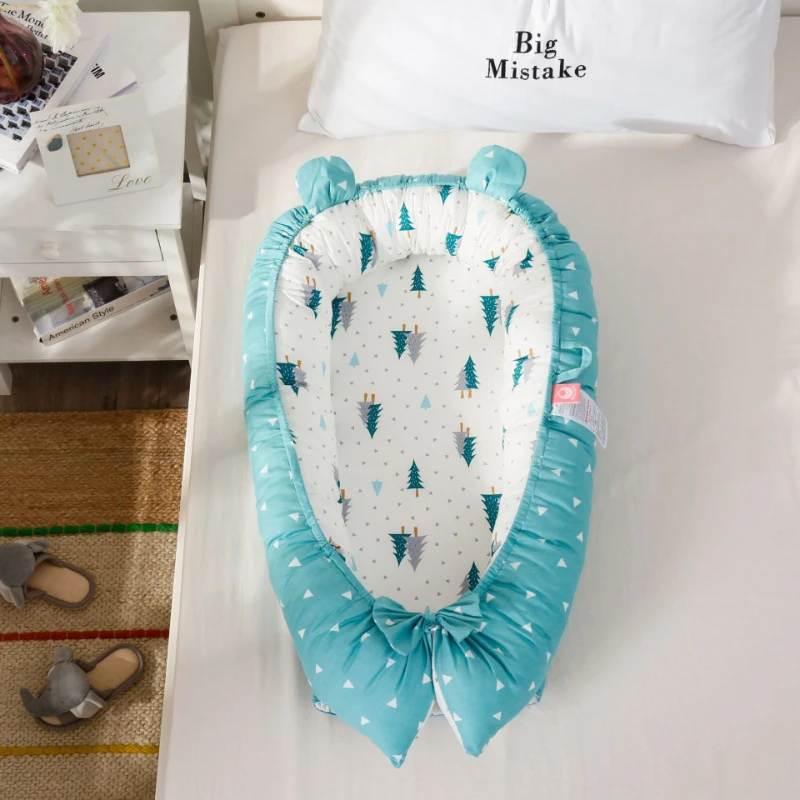 Cuna portátil de viaje con parachoques – Algodón suave para bebé - imagen 5